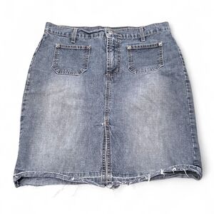 Vintage 'Onion' Made In USA Womens Denim Blue Jean Skirt Sz 5 Juniors *read*